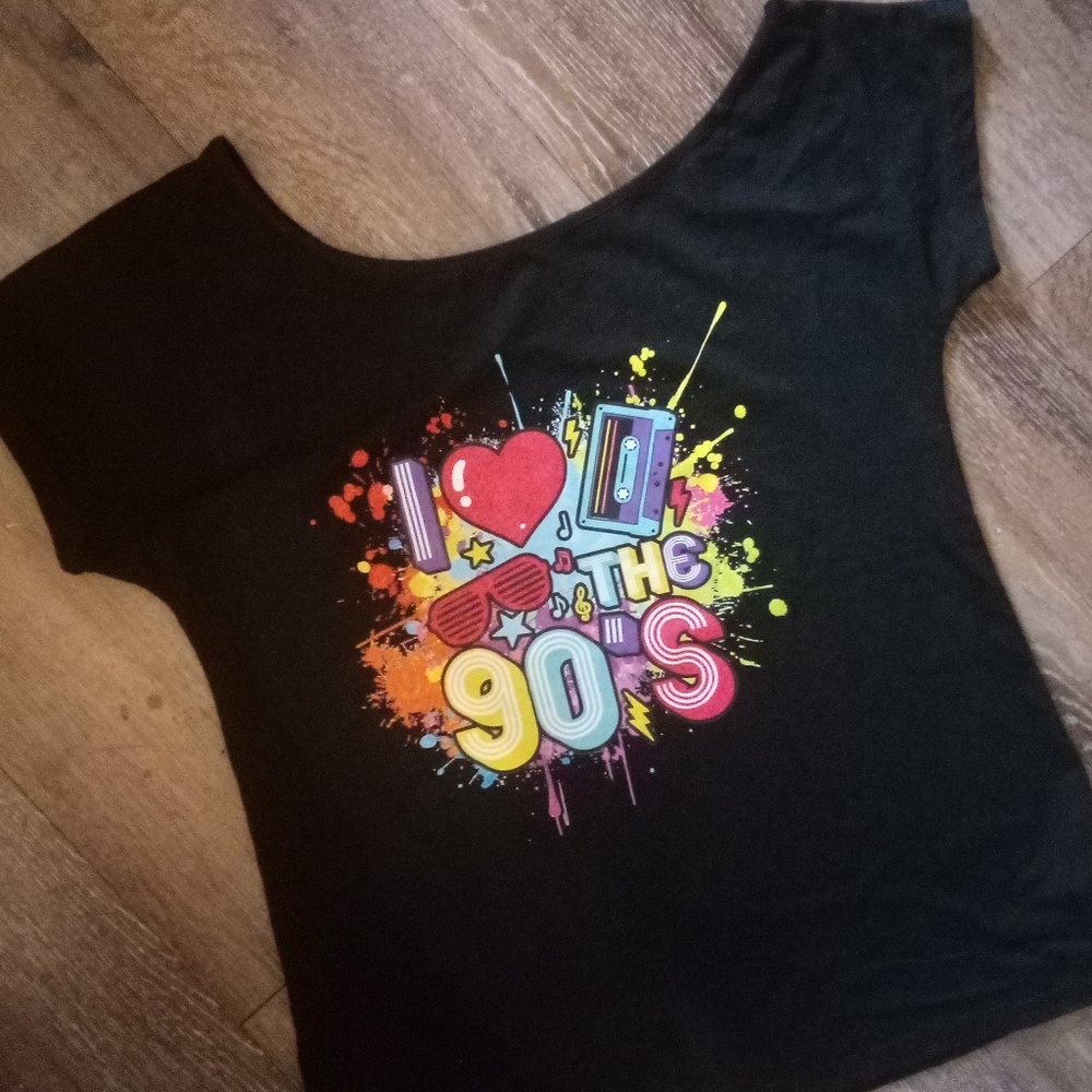 🌁 NWT: TEMU, "I LOVE 💕 THE 90'S" PRE-CUT T-SHIRT!